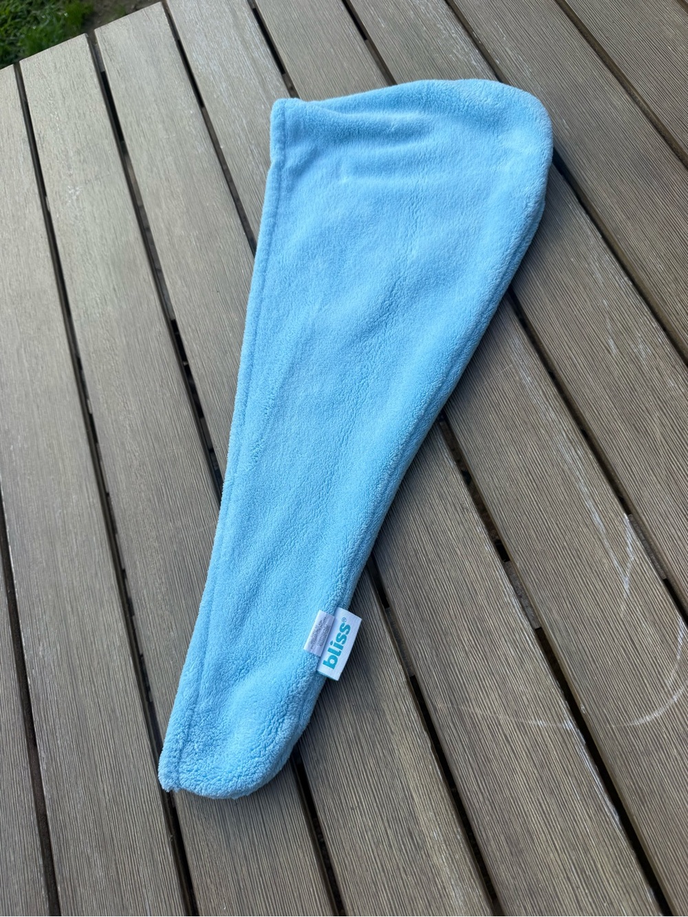 Bliss Microfiber Hair Towel Wrap Blue Quick Dry Button Closure
